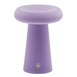 Designer Soft Lilac Felt Rechargeable Lamp with Donut Shade 3-Way Touch Dimmable