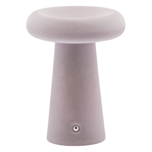 Designer Soft Grey Felt Rechargeable Lamp with Donut Shade 3-Way Touch Dimmable