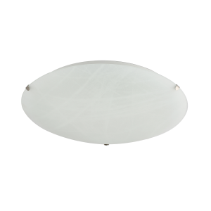 Traditional White Alabaster Circular Glass IP20 Flush 25cm Ceiling Light Fitting