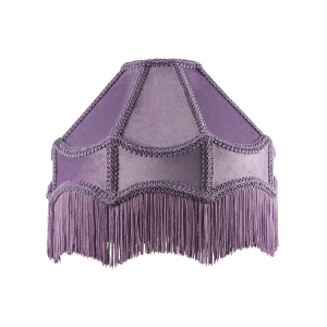 Traditional Victorian Empire Lampshade in Soft Lilac Velvet with Tassels