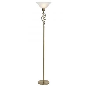 Classic Knot Twist Floor Lamp Uplighter in Antique Brass