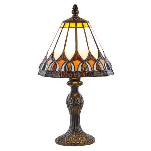 Art Deco Tiffany Glass Table Lamp with Amber Shade